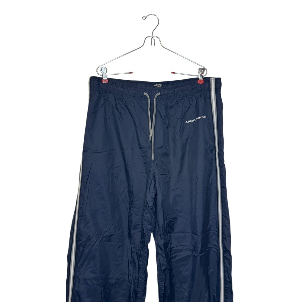 Abercrombie & Fitch Mens Track Pants Activewear Y2K Nylon Baggy Lined Navy Large - Picture 4 of 9